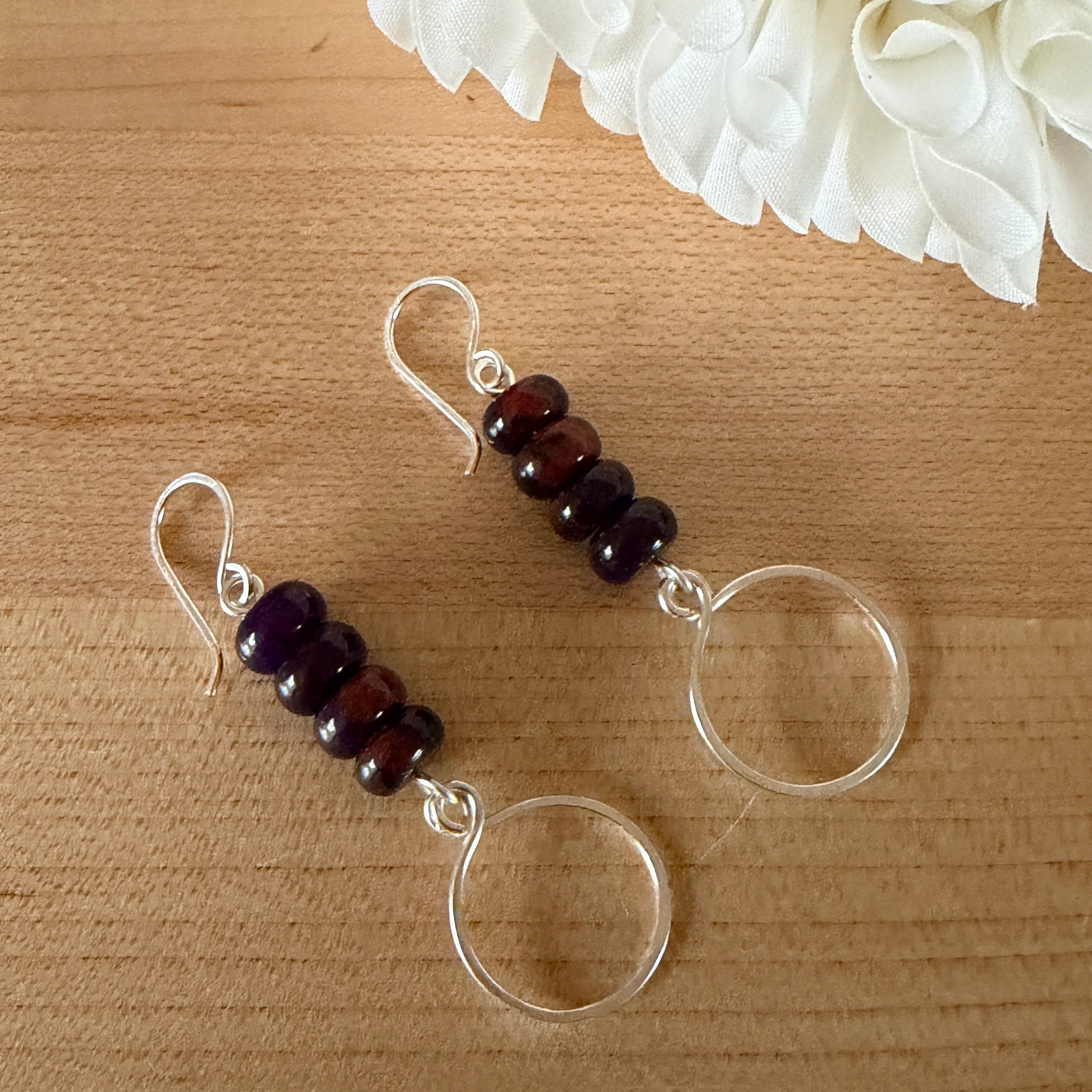 Malaysian Jade & Quartz inspired Bead Hoop Earrings