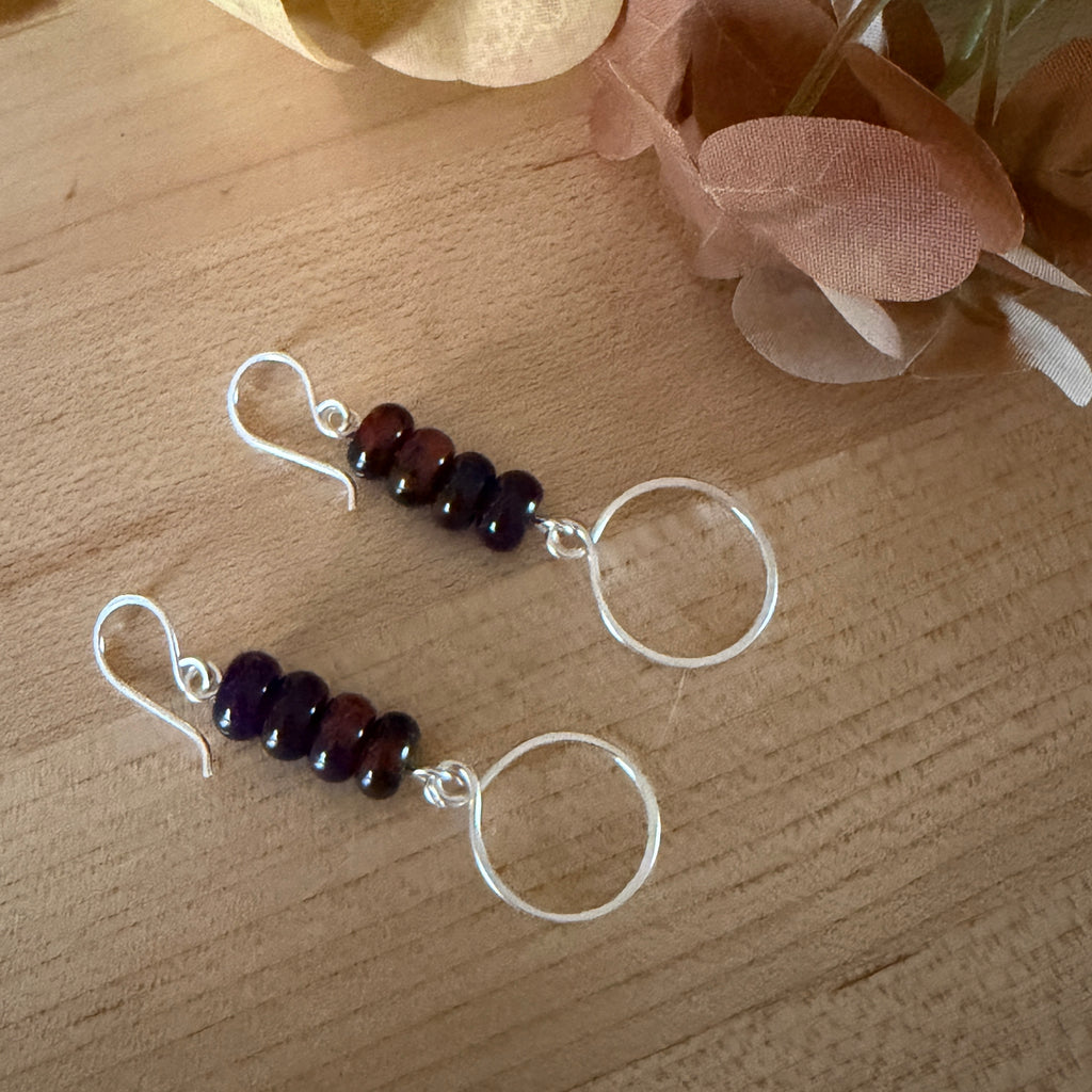 Malaysian Jade & Quartz inspired Bead Hoop Earrings