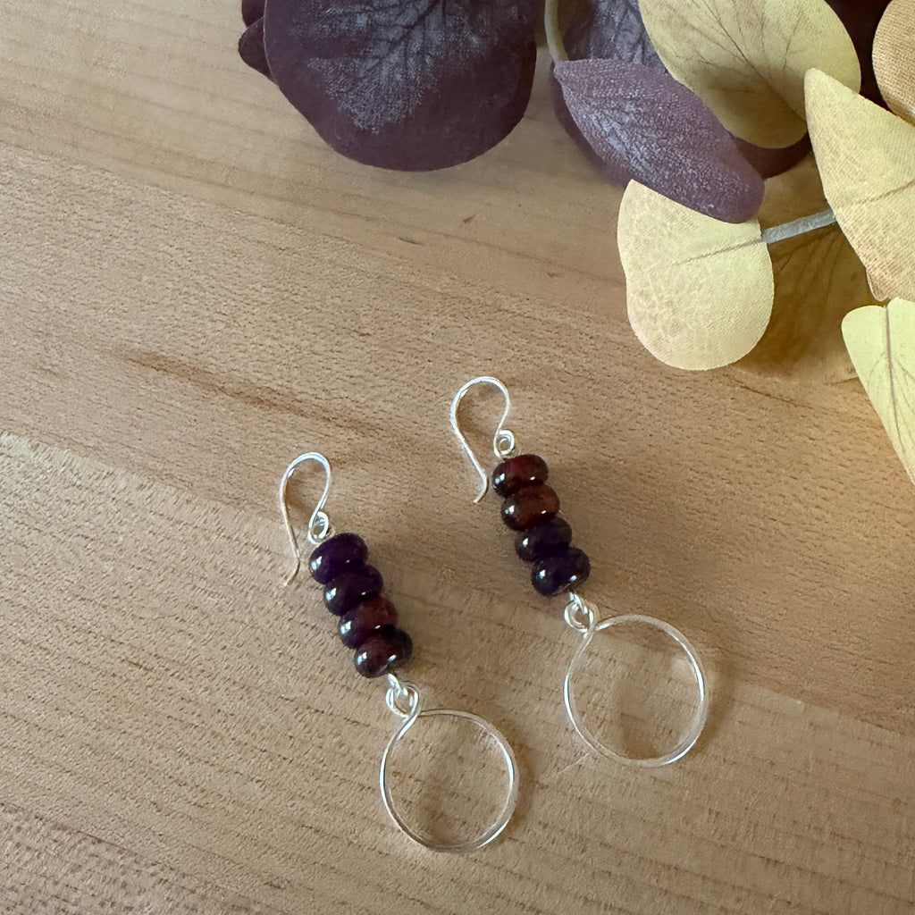 Malaysian Jade & Quartz inspired Bead Hoop Earrings
