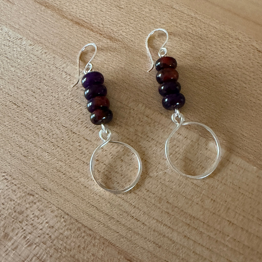 Malaysian Jade & Quartz inspired Bead Hoop Earrings