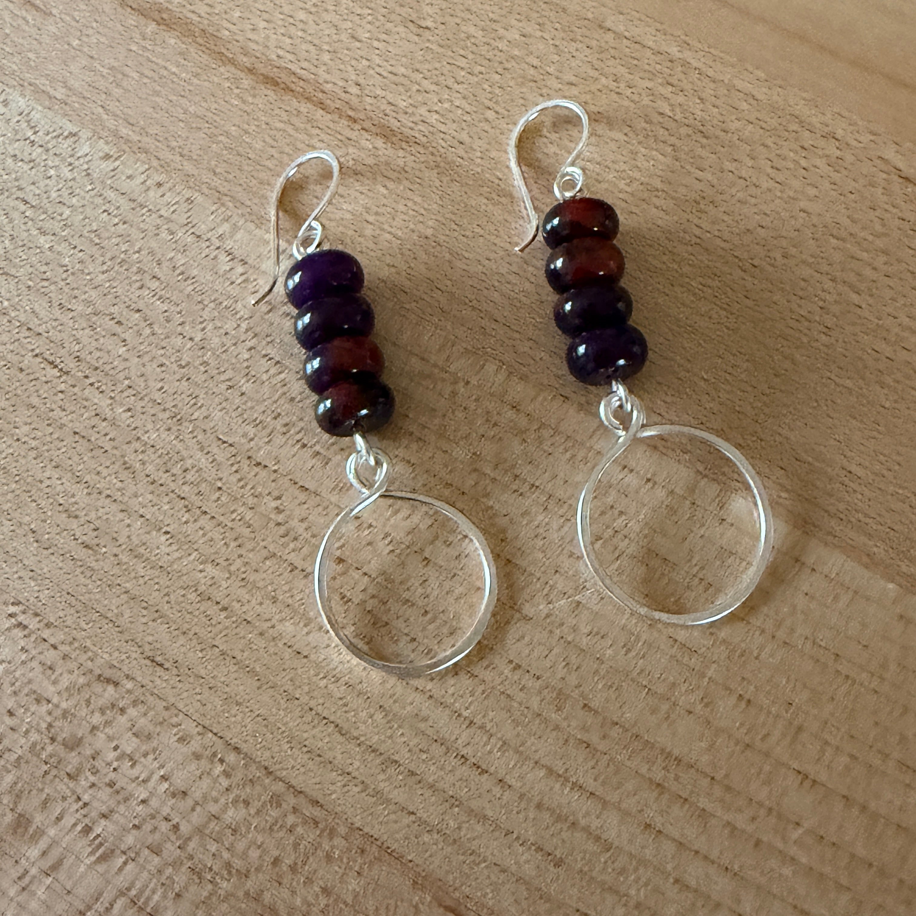 Malaysian Jade & Quartz inspired Bead Hoop Earrings