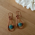 Copper Teardrop & Turquoise Floral Earrings