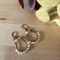 Copper Wire & Cats Eye Hoop Earrings