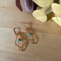 Geometric Brass & Turquoise Earrings
