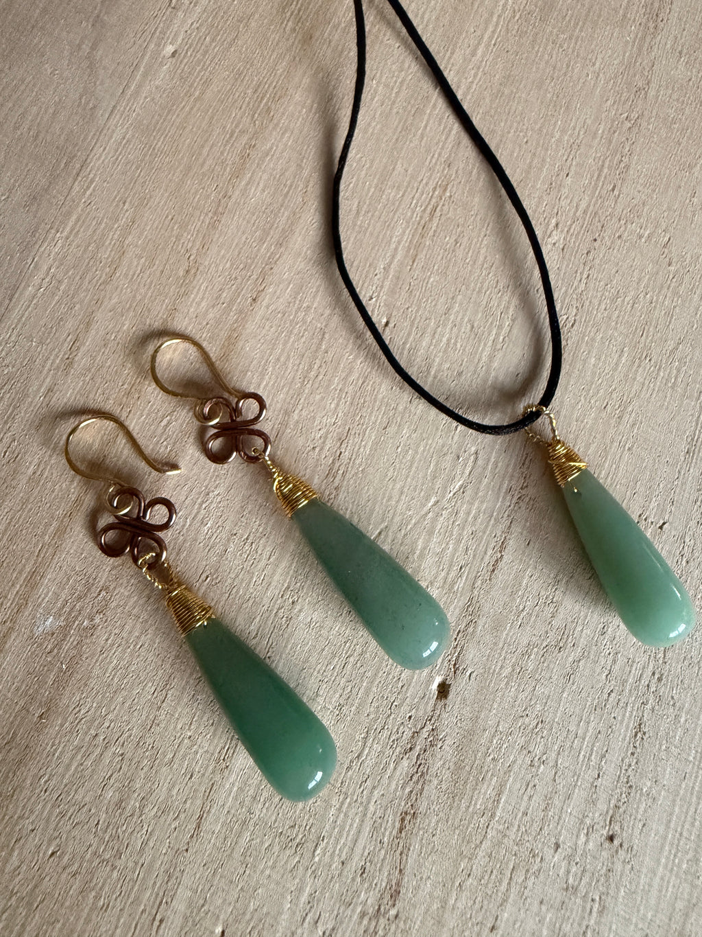 Aventurine Jade Clover Jewelry Set