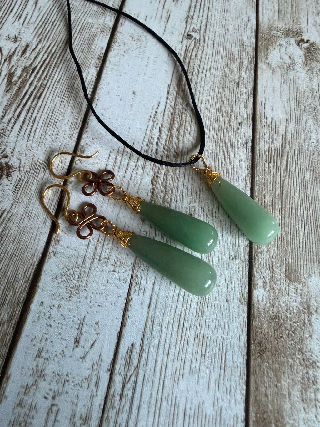 Aventurine Jade Clover Jewelry Set